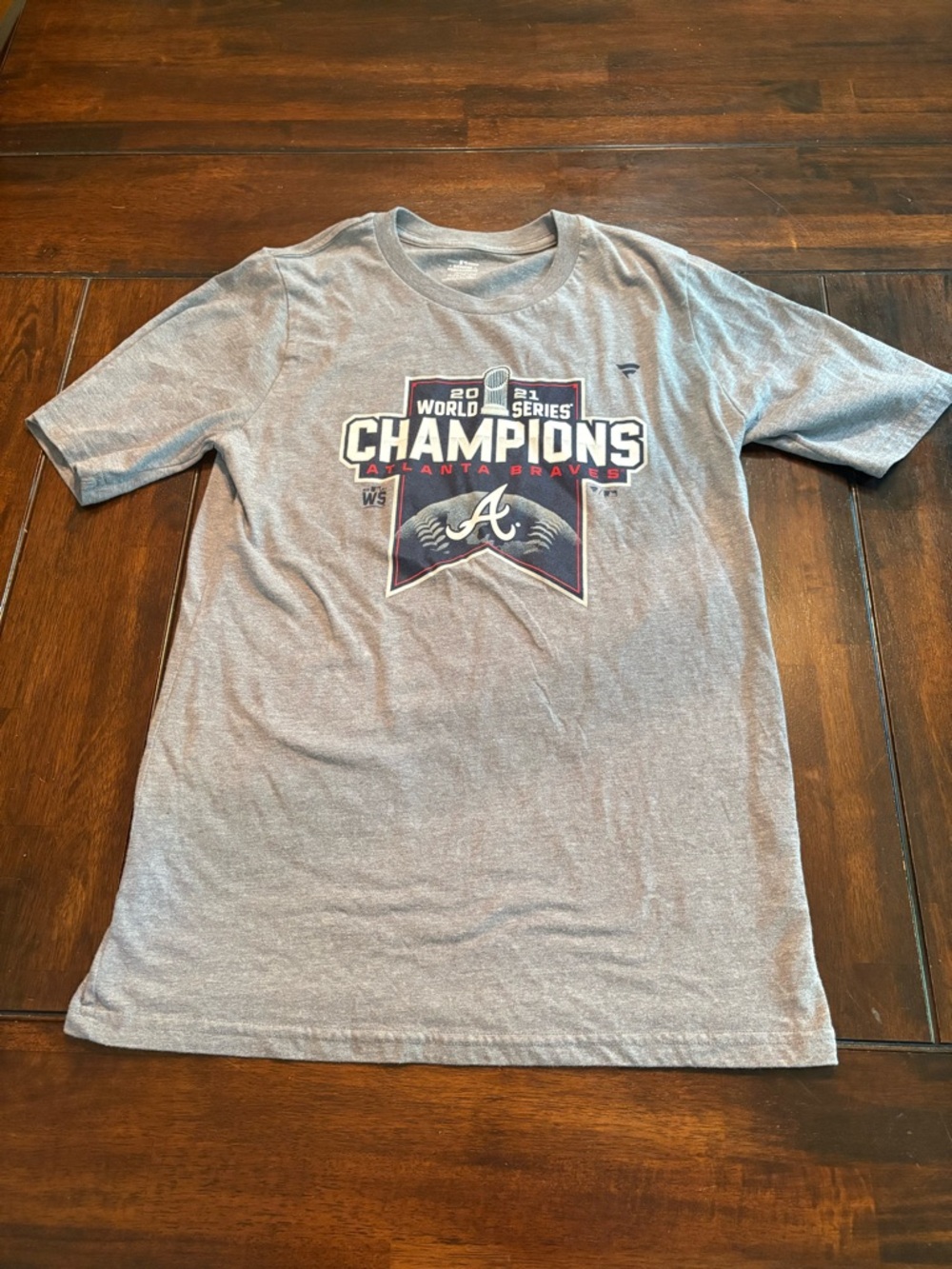 Atlanta Braves 2021 World Series Champions Gray Tee Youth XL